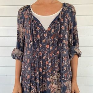 Free People Boho Floral Peasant Dress sz S